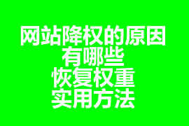 網(wǎng)站降權(quán)的原因有哪些