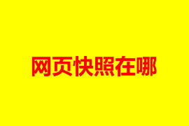 網(wǎng)頁(yè)快照在哪查看